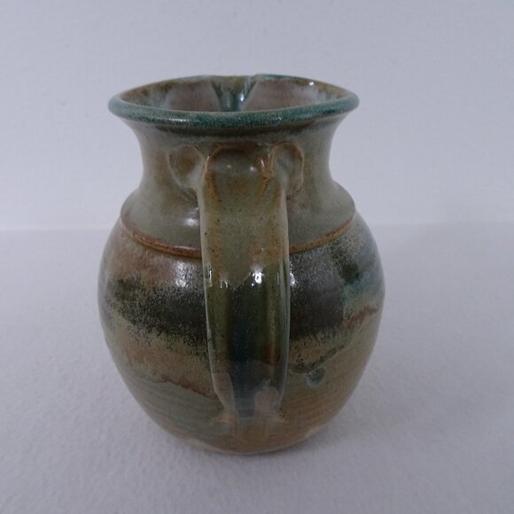 Vintage Pottery Pitcher Handmade Signed Hartman 7.5" Tall Artisan Studio Glazed - Picture 10 of 12